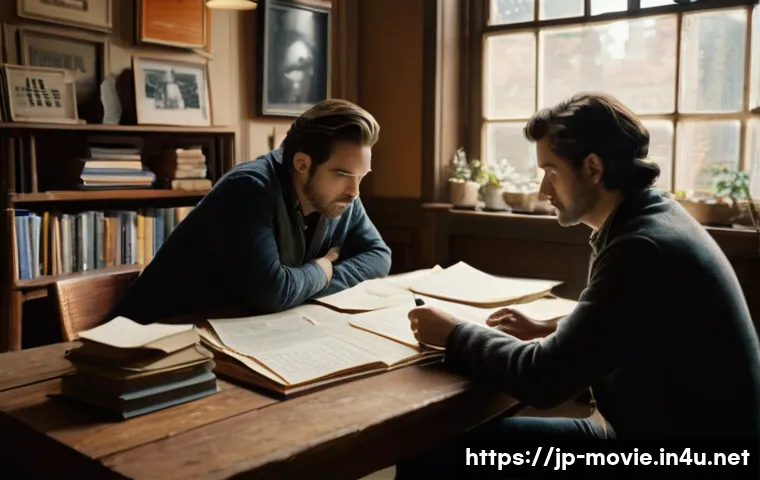 영화 프로듀서가 알아야 할 법률 - **Prompt:** A focused, experienced film director and a passionate young screenwriter, both professio...