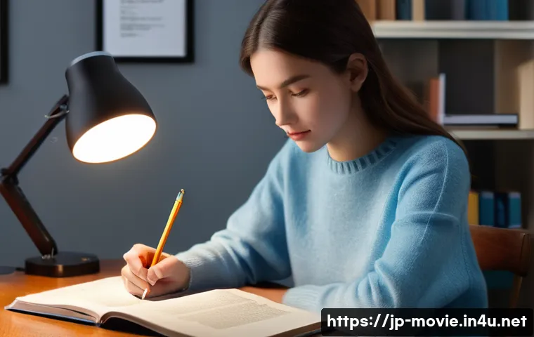 촬영 실기 시험 준비 전략 - **Prompt:** A focused young female student, approximately 20 years old, with neat, shoulder-length b...