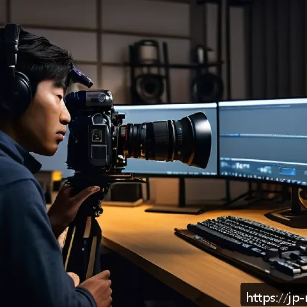 독립영화 제작사의 연봉 및 복지 - A small independent film production team working late at night in a cozy studio filled with professi...